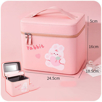 portable double layer multifunctional cosmetic bag