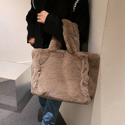 winter bags chain plush handbag totes women shoulder bag