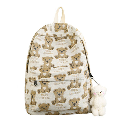 bear student backpack women all match rucksack