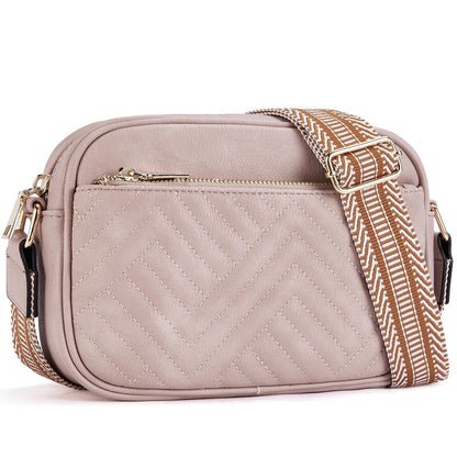 cow color matching multifunctional zipper crossbody bag