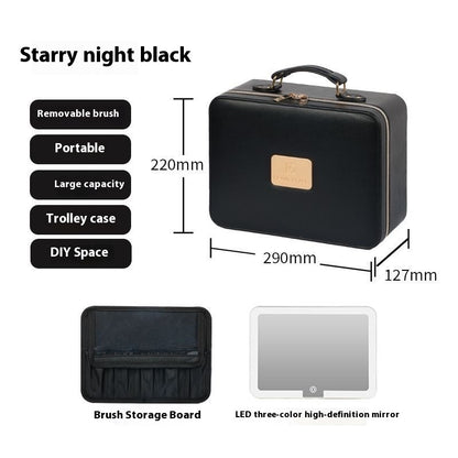 large capacity high end three color illuminated makeup box