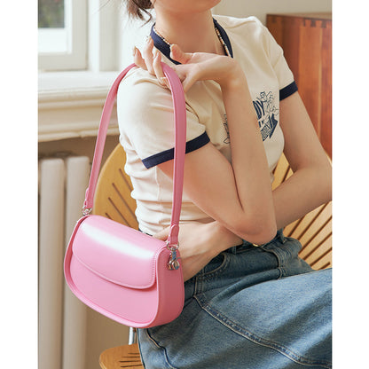 fashion underarm bag saddle bag crossbody genuine leather bag