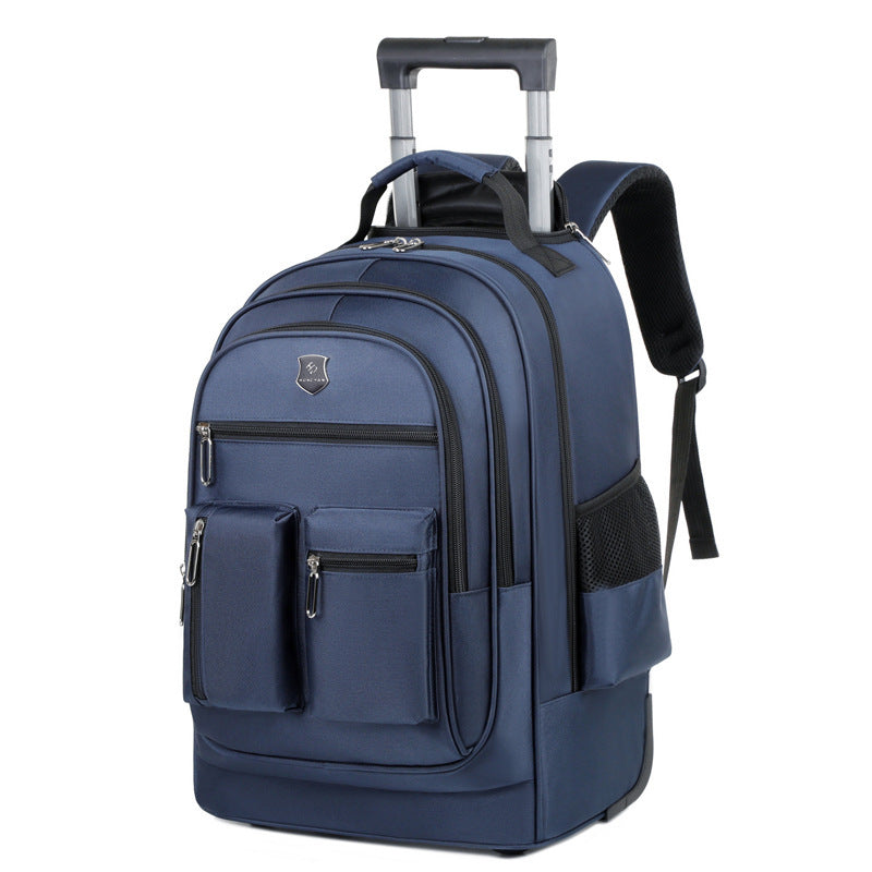 large capacity travel backpack with wheels multi layer trolley luggage bag multifunctional weekender overnight bag rucksack