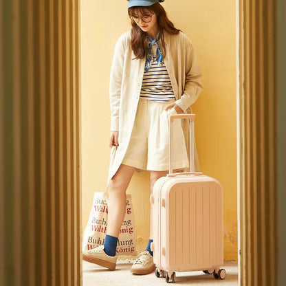 luggage female student trolley case travel password suitcase male candy color leather case suitcase set