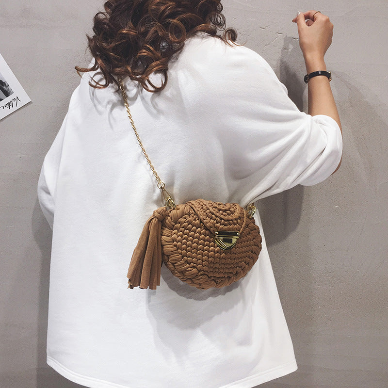 handmade woolen bag for girls one shoulder diagonal