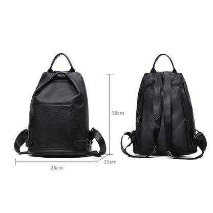 anti theft ladies backpack genuine leather travel bag top layer cowhide