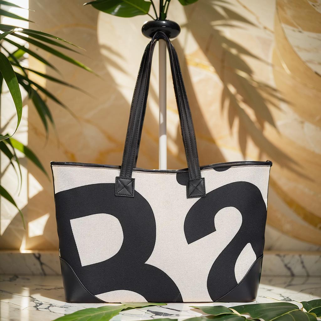 Letter Cotton Linen Canvas Tote Simple Large Capacity
