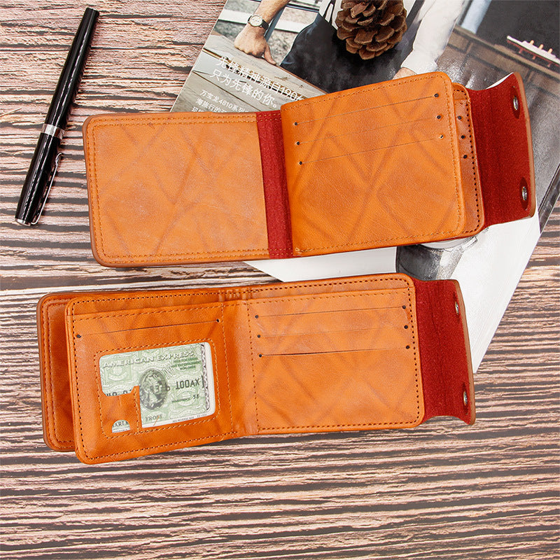 new mens wallet short multifunctional fashion casual double snap