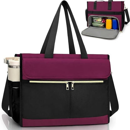 New Womens Oxford Fabric Bag Large Capacity Insulated Lunch Tote