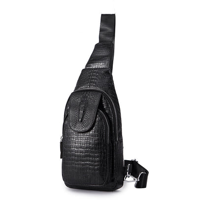 mens simple retro first layer cowhide messenger bag