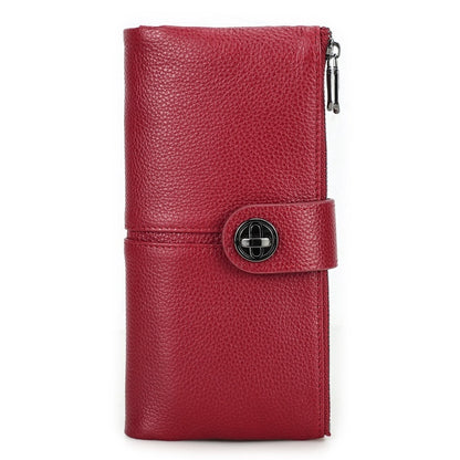 long buckle cowhide wallet