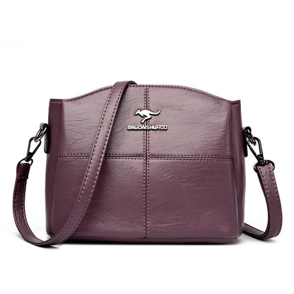 Korean-style Womens Shoulder Soft Leather Versatile Design Large Capacity And Embroidered Crossbody Bag