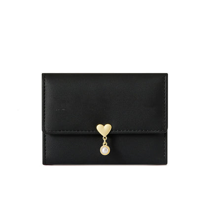 mini womens cute tri fold love wallet