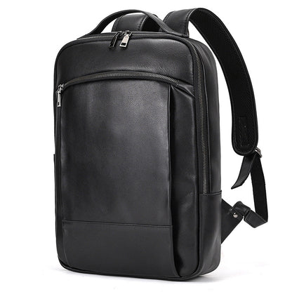 double zipper main bag genuine leather large capacity crazy horse leather outdoor travel leisure backpack