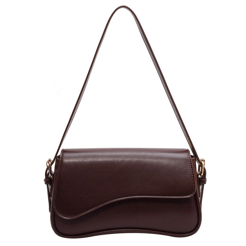 fashion simple new flip magnetic buckle shoulder bag