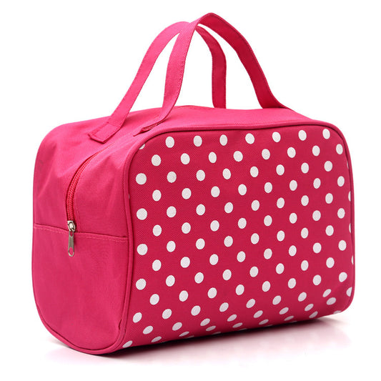 fashion handheld dot waterproof cosmetic bag