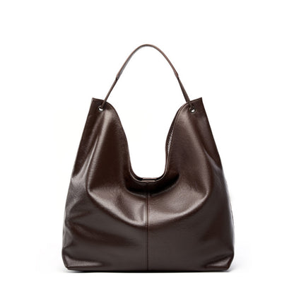 Vegetable Tanning Leather Popular Large-capacity Textured Tote Bag