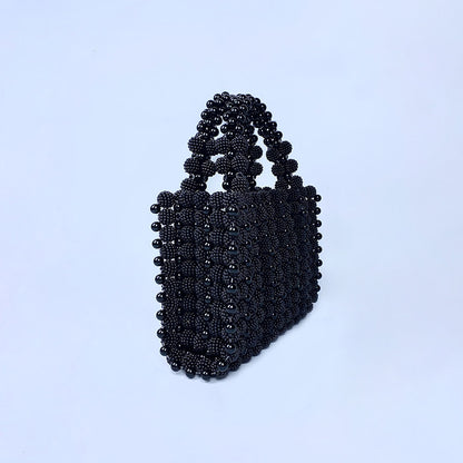 pearl dinner dress handbag handmade woven small square bag