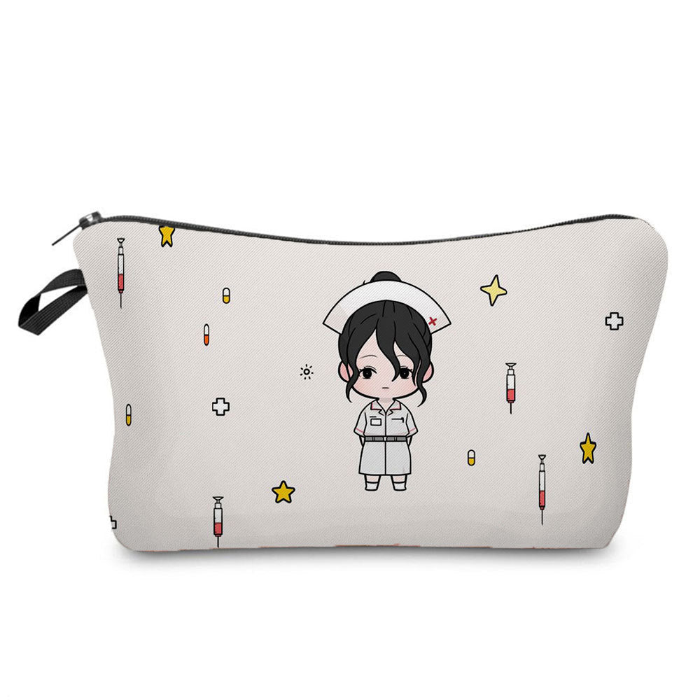 angel nurse printed makeup storage bag