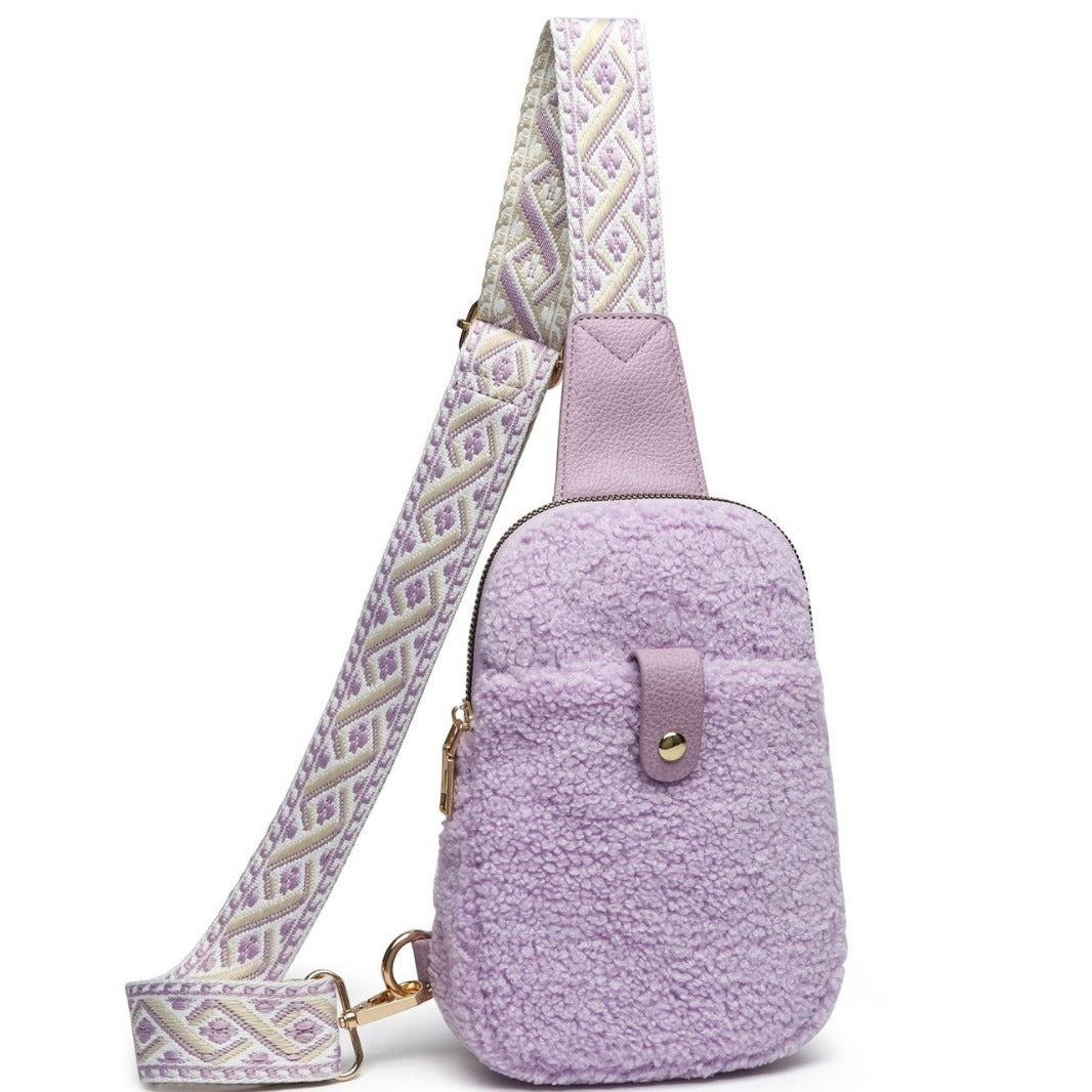 ethnic style shoulder strap crossbody casual fur bag