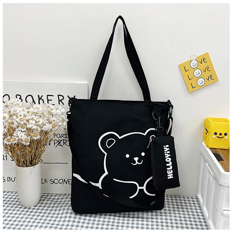 womens fashion bear printed crossbody bag