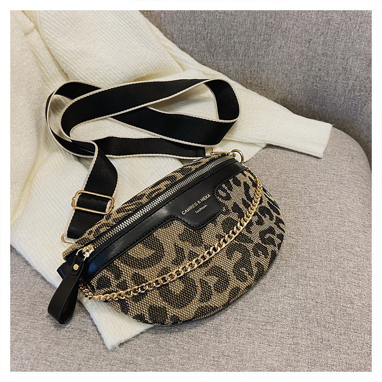womens retro fashion leopard print shoulder bag