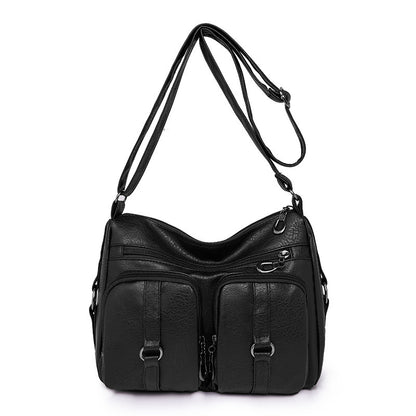 solid color pu crossbody bag for women