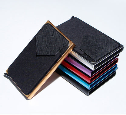 metal card strap lycra cloth anti theft swiping aluminum alloy credit card box business card case multi card holder