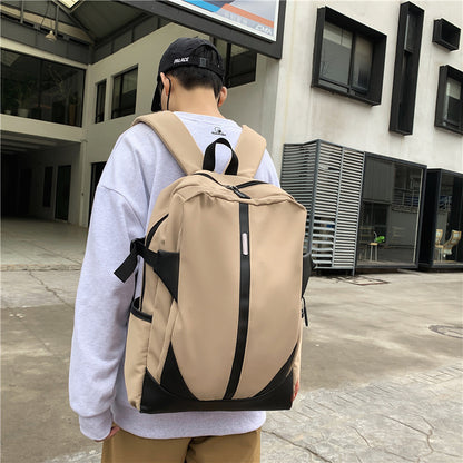 fashion simple large capacity solid color backpack