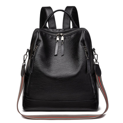 womens minimalist leather versatile casual backpack