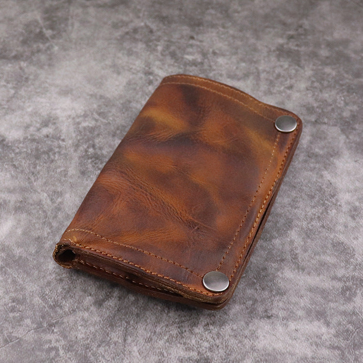 mens handmade vertical wallet with multiple card slots