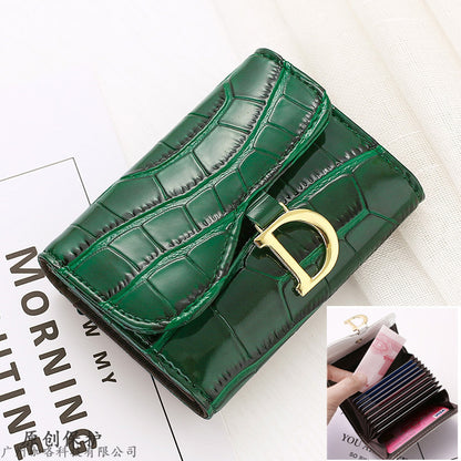 fashion personality cowhide texture ladies card holder