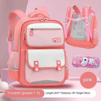 primary school student schoolbag lightweight spine protective burden reduction large capacity