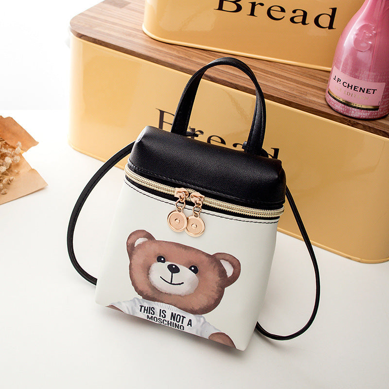 cute cartoon women messenger bags high quality cross body bag pu leather mini bear shoulder bag handbags bolsas feminina