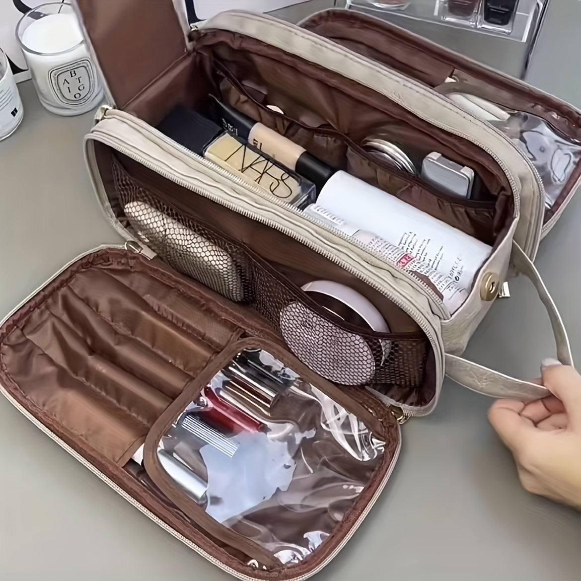 womens fashion large capacity suitcase cosmetic bag