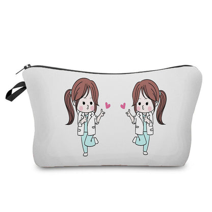 angel nurse printed makeup storage bag