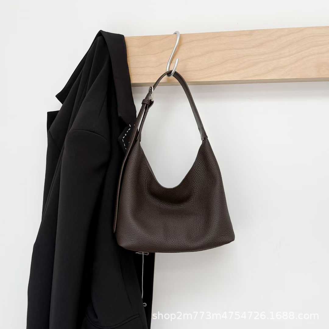Chiond Top-Grain Leather Simple And Sophisticated Commuter ShoulderCrossbody Bag