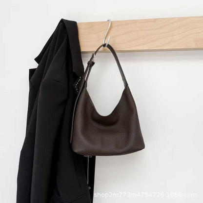Chiond Top-Grain Leather Simple And Sophisticated Commuter ShoulderCrossbody Bag