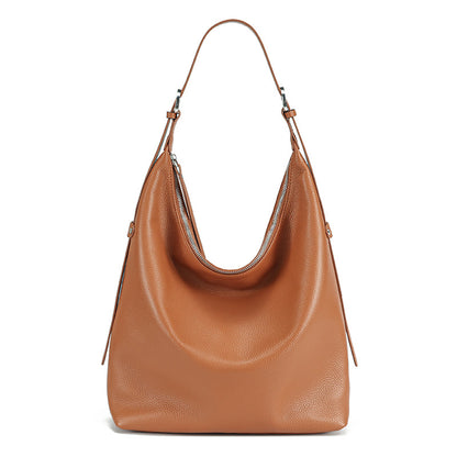 Womens Versatile Large-Capacity Genuine Leather Shoulder Bag