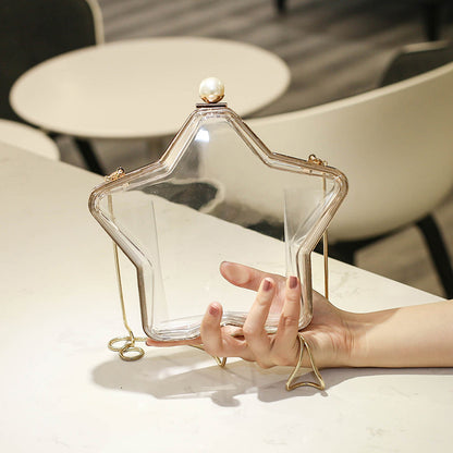 fashion star transparent bag female new product dinner bag