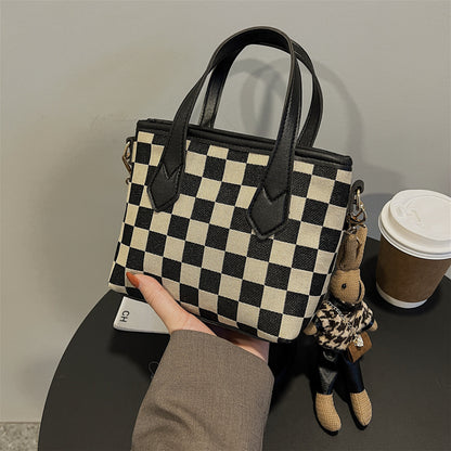 all match houndstooth shoulder portable messenger bag