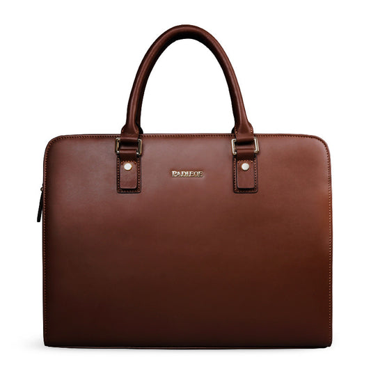 real cowhide mens bag briefcase business handbag