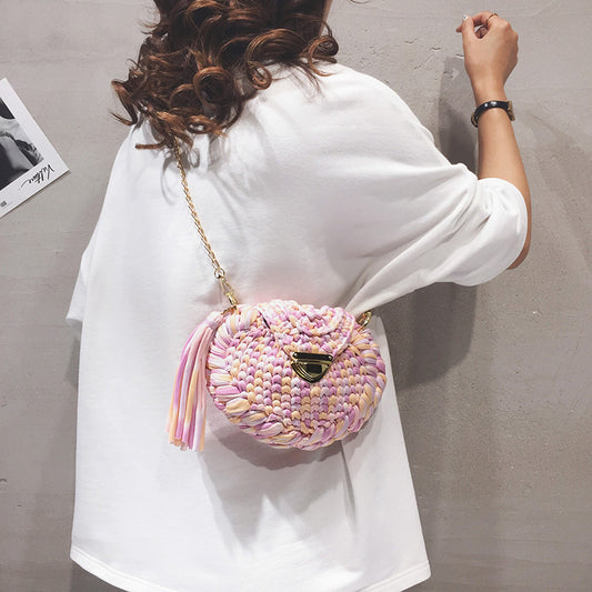 handmade woolen bag for girls one shoulder diagonal