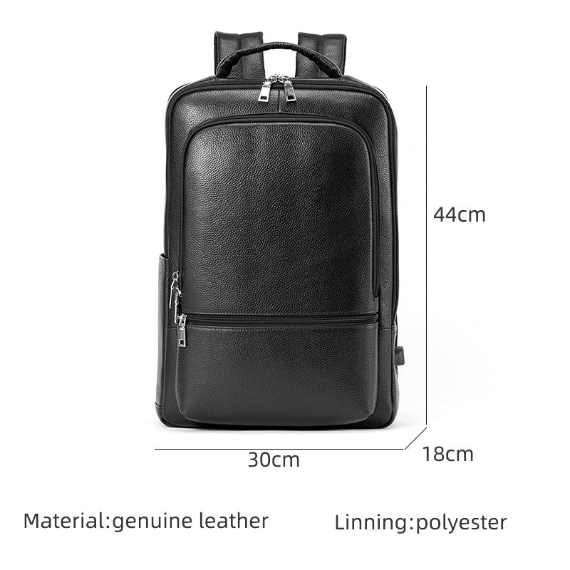 business fashion mens bag multifunctional usb large capacity leather backpack