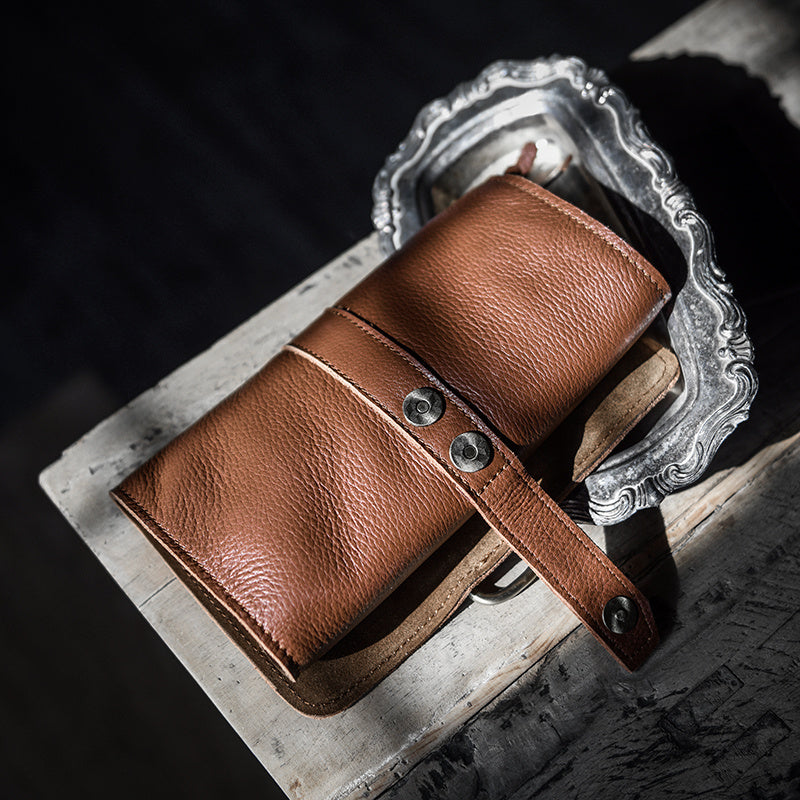 handmade leather practical vintage wallet