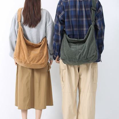 Corduroy Shoulder Crossbody Bag Spacious Casual And Minimalist