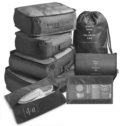 storage bag travel suitcase clothing arrangement eight piece set storage bag separation