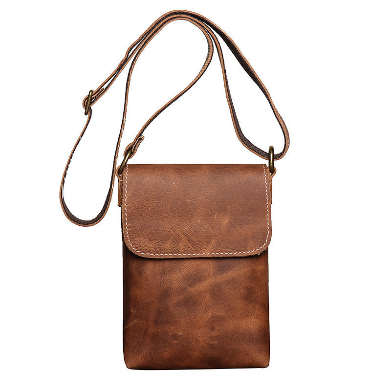 mens leather shoulder bag womens crazy horse leather crossbody