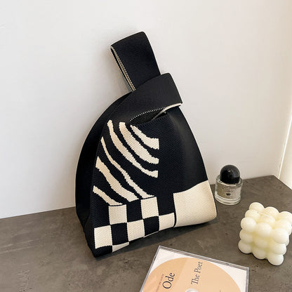 Cute Cartoon Wool Kitty Knitted Bag Women's Off-street Handbag