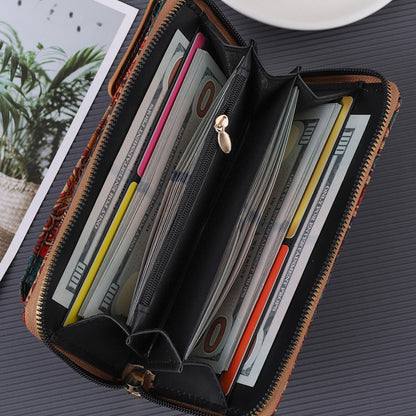 retro-bohemian-wallet-multi-functional-large-capacity-wood-grain-mobile-phone-bag